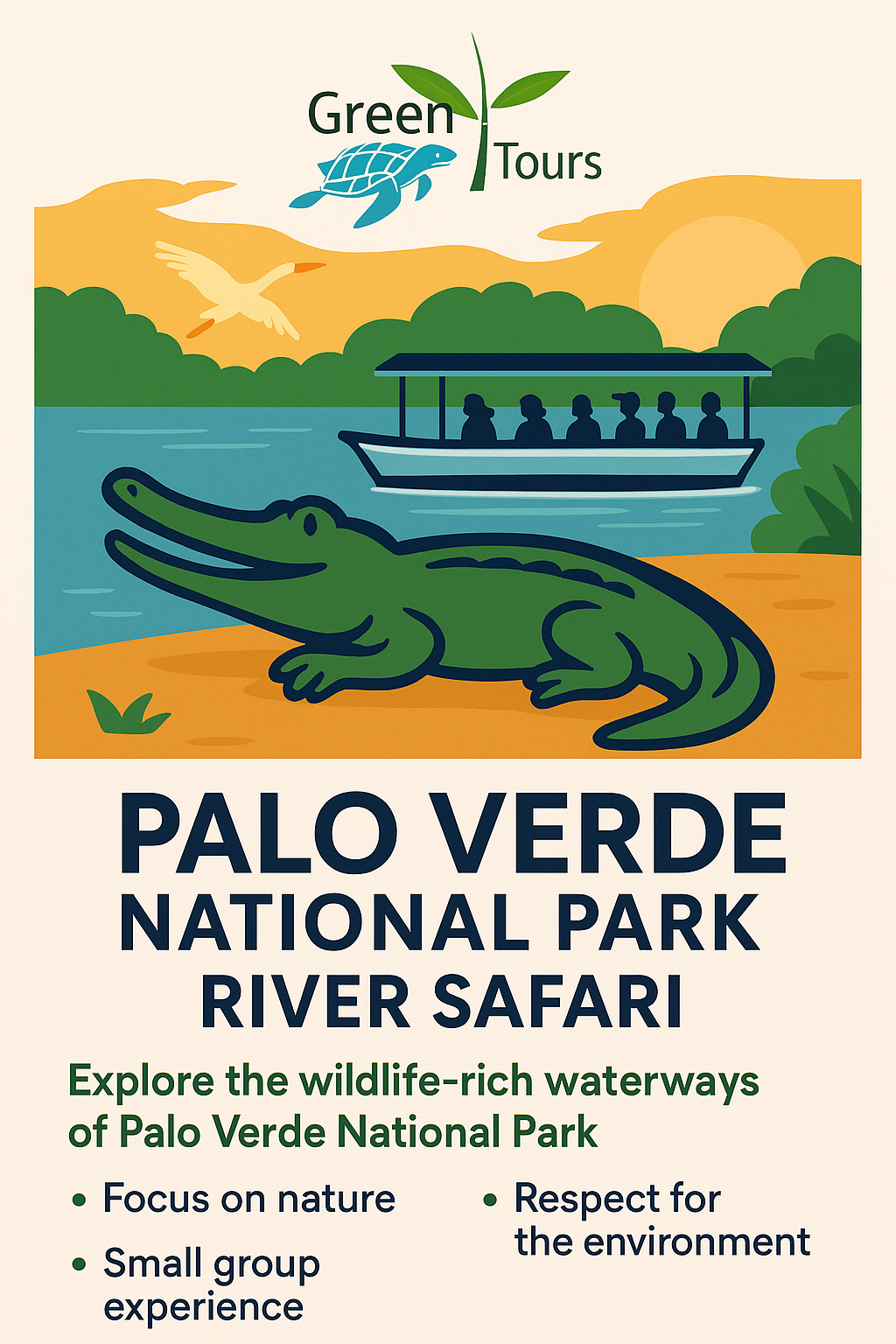 Safari por el río en el Parque Nacional Palo Verde Guanacaste