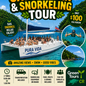 Tour en catamarán y snorkel en Manuel Antonio