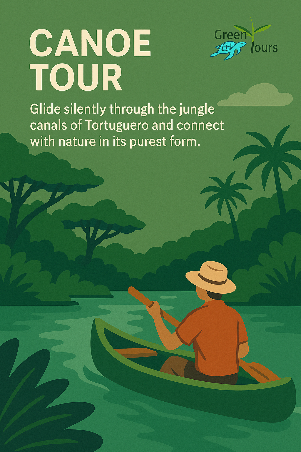 Relajante Tour en Canoa en Tortuguero