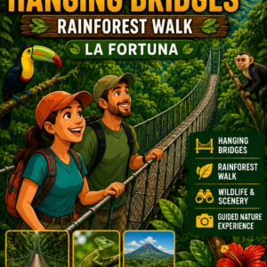 Caminata por la selva tropical de los puentes colgantes de Arenal